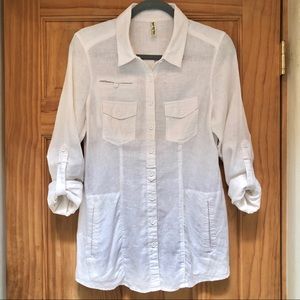 Free People Linen Button-Down Tunic